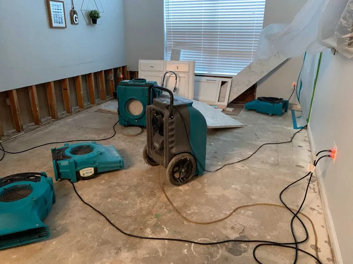 Dehumidifier in flood-cut room for Water Extraction & Removal in Pontoon Beach